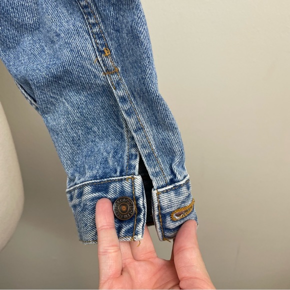 Levi Strauss Indian Motorcycle Denim Blue Jean Jacket Women Medium Cotton USA - Picture 5 of 11